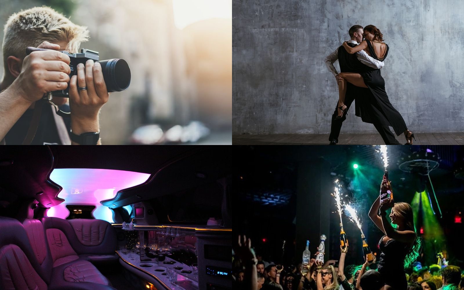 Prywatny fotograf + Nauka tańca + Objazd po Warszawie limuzyną + Klub